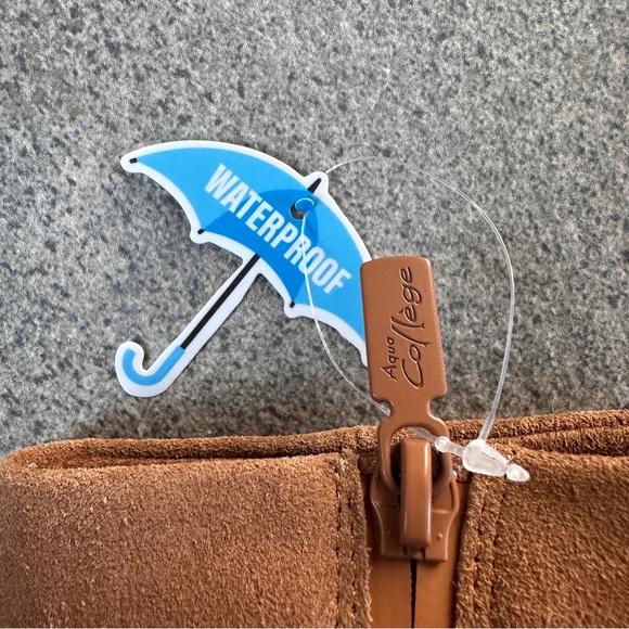 NIB Aqua College Women's Waterproof  "Echo" Dress Ankle Booties Tan Suede Sz 8.5 - Picture 6 of 14